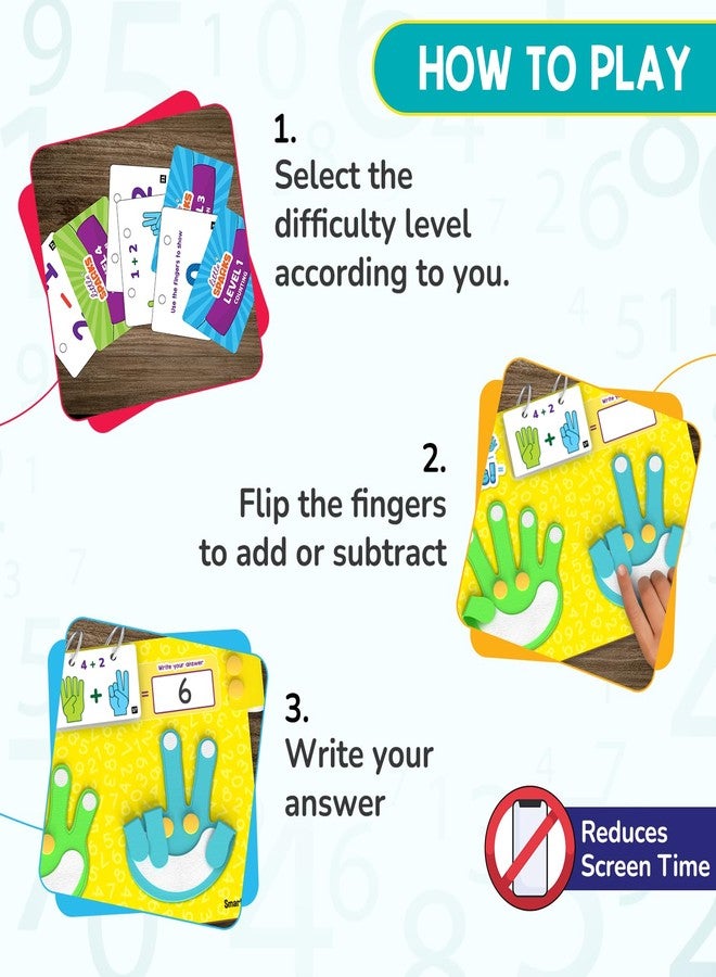 سمارتيفيتي ماث جينيوس | لعبة تعليمية للأطفال من عمر 3 سنوات فما فوق | أكثر من 40 تحديًا - أيادي عد قابلة للطي | تعلم العد والأرقام والجمع والطرح | هدية عيد ميلاد للأولاد والبنات من عمر 3 و4 و5 و6 سنوات - Image 3